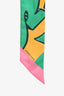 Hermès Green/Pink Silk Graphic Printed Twilly