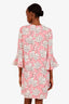 Valentino Pink/White Floral Wool Silk Mini Dress Size 8