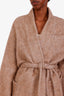 Brunello Cucinelli Grey/Brown Mohair Wool Belted Cardigan Size M