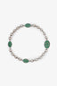 Gucci Sterling Silver/Green Interlocking G Bracelet