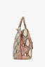 Sac cabas double Prada en python marron/rose avec bandoulière