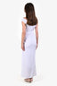 Magda Butrym White Draped Flower Maxi Dress Size 38