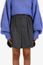 Max Mara Grey Wool Pleated Mini Skirt Size 4