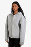 Miu Miu Grey Cotton Embroidered Logo Zip Hoodie Size XS
