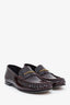 Chloe Burgundy Patent Leather Logo Loafers Size 35.5