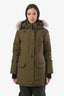 Canada Goose Military Green Down Coyote Fur-Trimmed 6660L Parka Size XS