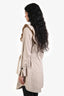 Joie Beige Cotton Ruffle Trim Detail Belted Light Trench Coat Size Small