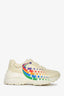 Gucci Beige Leather Rainbow Star Rhyton Sneakers Size 37.5