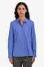 Theory Blue/White Striped Button-Up Shirt Size S
