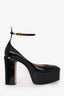 Valentino Black Patent Leather 'Tan-Go' Platform Heels Size 39