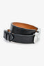 Hermès Stainless Steel Black Leather Double Tour Strap Kelly 2 Diamond Watch