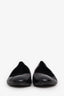 Pre-loved Chanel™ Black Leather CC Cap Toe Flats Size 36