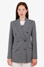 Max Mara Navy/White Striped Double-Breasted Blazer Size 6