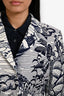 Christian Dior White/Navy Cotton La Temperance Printed Blazer Size 12