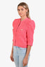 L'Agence Pink Cotton Cropped 'Delilah' Cardigan Size XS