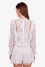 Zimmermann White Cotton Lace Embroidered Top + Short Set Size 1