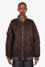 Prada x Raf Simons AW21 Brown Nylon Oversized Bomber Jacket Size S