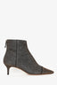 Alexandre Birman Gold/Black Glitter Ankle Boot Kitten Heels Size 39