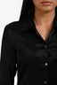 Theory Black Silk Button Up Shirt Size S