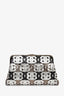 Pre-loved Chanel™ 2008-09 Silver/Black Leather Metallic CC Mixed Frame Clutch