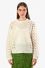 IRO Cream Mohair Merino Chunky Open Knit Sweater Size XS