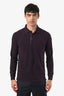 Burberry Purple Cotton Long Sleeve Polo Shirt Size S