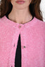 Gucci 2025 Pink Cotton Blend Boucle GG Button Cardigan Size M