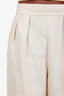 Theory Beige Pleated Linen Shorts Size 8