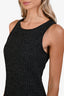 Black Tweed Leather Piping Sleeveless Dress Size 6