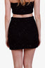 Self-Portrait Black Sequin Knit Button Mini Skirt Size L