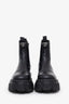 Prada Black Monolith Brushed Leather Chelsea Boots Size 36.5