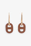 Hermès Gold Tone Leather O'Maillon Earrings