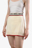 Miu Miu 2020 Cream Wool Logo Knit Mini Skirt Size 38