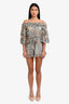 Zimmermann Blue/Pink Silk Floral Off the Shoulder Mini Dress Size XS