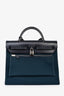 Hermès 2019 Noir/Bleu Canvas Leather Herbag 31