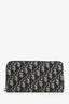 Christian Dior Navy Oblique Jacquard Zipped Long Wallet