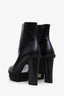 Stella McCartney Black Leather Platform Ankle Boots Size 40