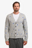 Ader Error Grey/Blue Logo Embroidered Cardigan Size A2