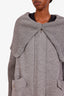 Max Mara Studio Grey Wool Knit Collar Zip-up Jacket Size 36