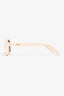 Celine Cream Rectangular Sunglasses with Crossbody Pouch