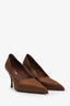 Prada Brown Satin Pointed Toe Heels Size 38
