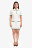 Sporty & Rich White/Green Contrast Wool Blend 'Hilary' Dress Size L