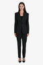 Dolce & Gabbana Vintage Black Wool Pinstriped Single Buttoned Blazer and Trouser Set Size 44