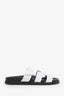 Hermès White Leather Chypre Sandals Size 39.5
