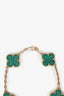 Van Cleef & Arpels 2022 18K Yellow Gold Malachite 5 Motifs Vintage Alhambra Bracelet