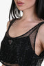 Prada Black Rhinestone Cropped Double Lined Tank Size 42 + Skirt Size 38 Set