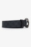 Gucci Black Leather GG Supreme G Buckle Belt Size 95