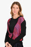Hermès Black/Red/Blue Cashmere Silk Patterned Top Size 36
