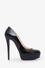 Christian Louboutin Black Patent Leather Platform Heels Size 39