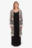 Missoni Pink/Green Chevron Knit Long Open Cardigan Size 48